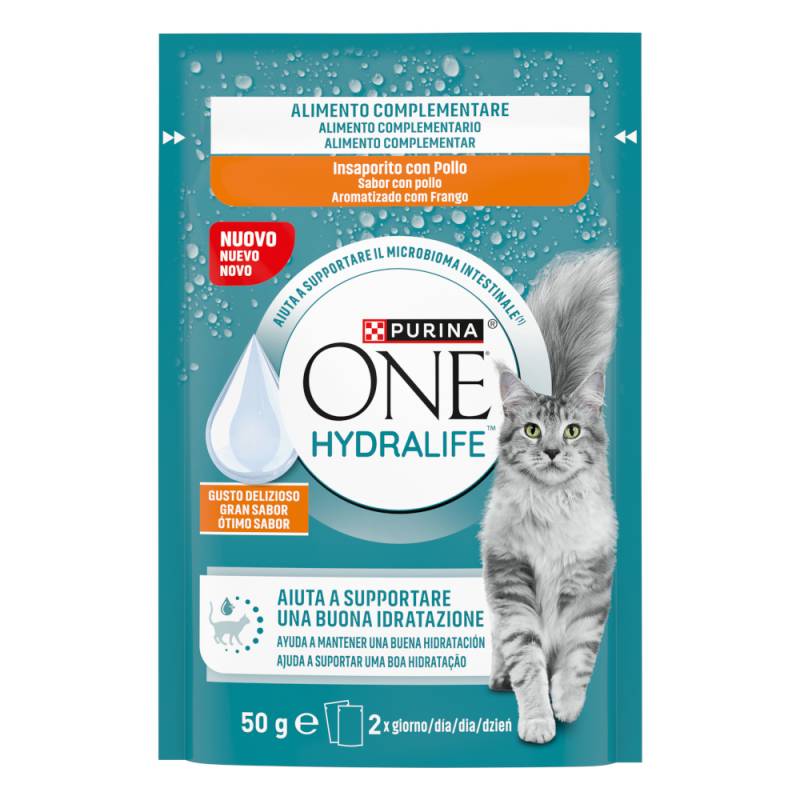 PURINA ONE Hydralife Katzen-Liquid 12 x 50 g - mit Huhn-Geschmack von Purina One