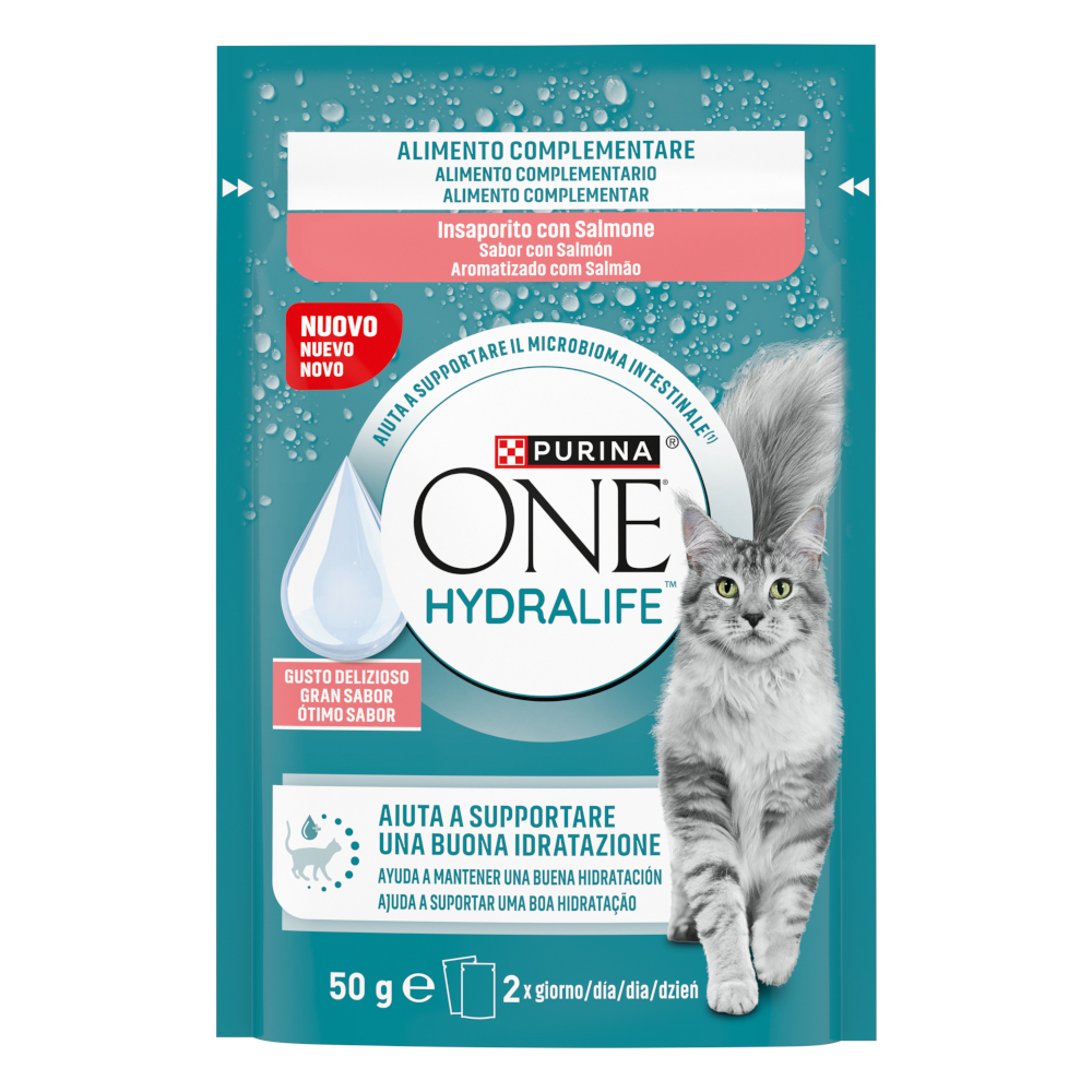 PURINA ONE Hydralife Katzen-Liquid 12 x 50 g - mit Lachs-Geschmack von Purina One