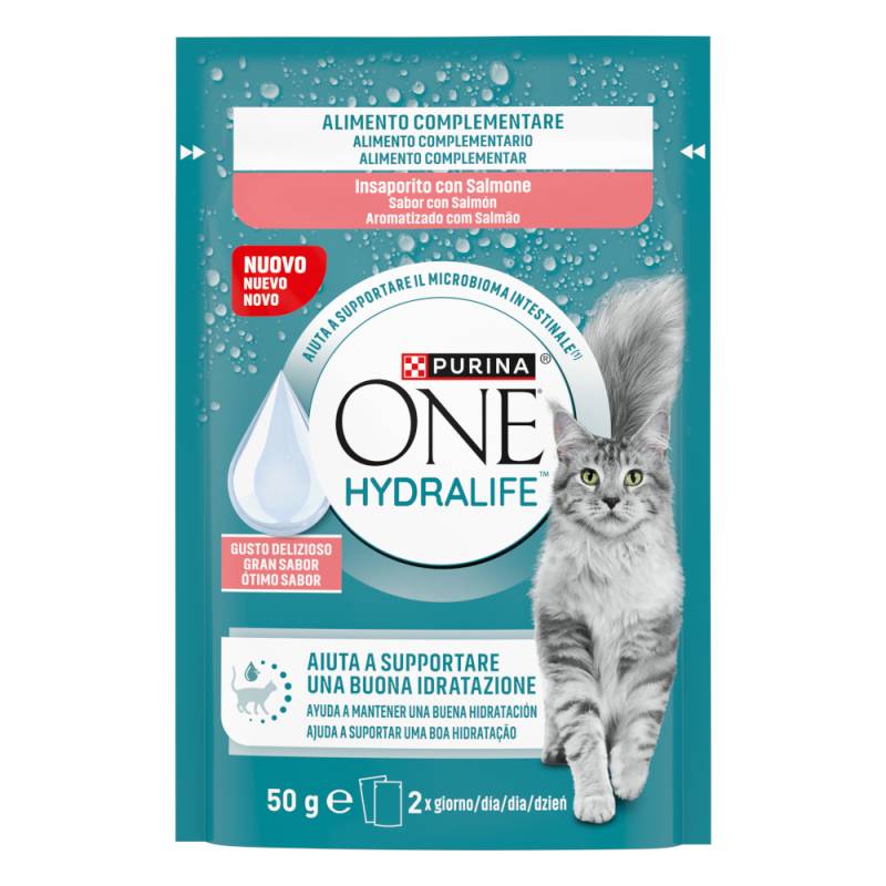 PURINA ONE Hydralife Katzen-Liquid 12 x 50 g - mit Lachs-Geschmack von Purina One
