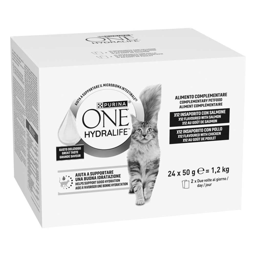 PURINA ONE Hydralife Katzen-Liquid 24 x 50 g - Mixpaket (2 Sorten) von Purina One