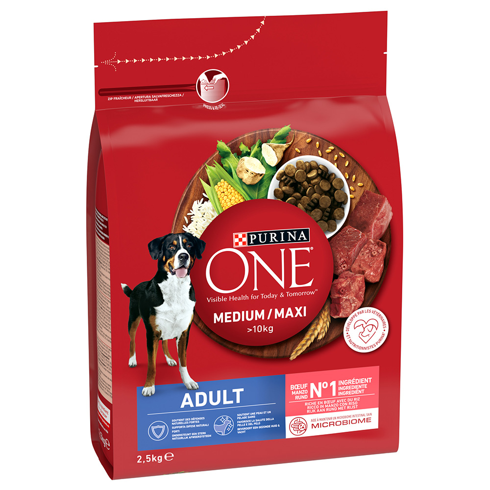 PURINA ONE Medium/Maxi Adult Rind & Reis - 2,5 kg von Purina One