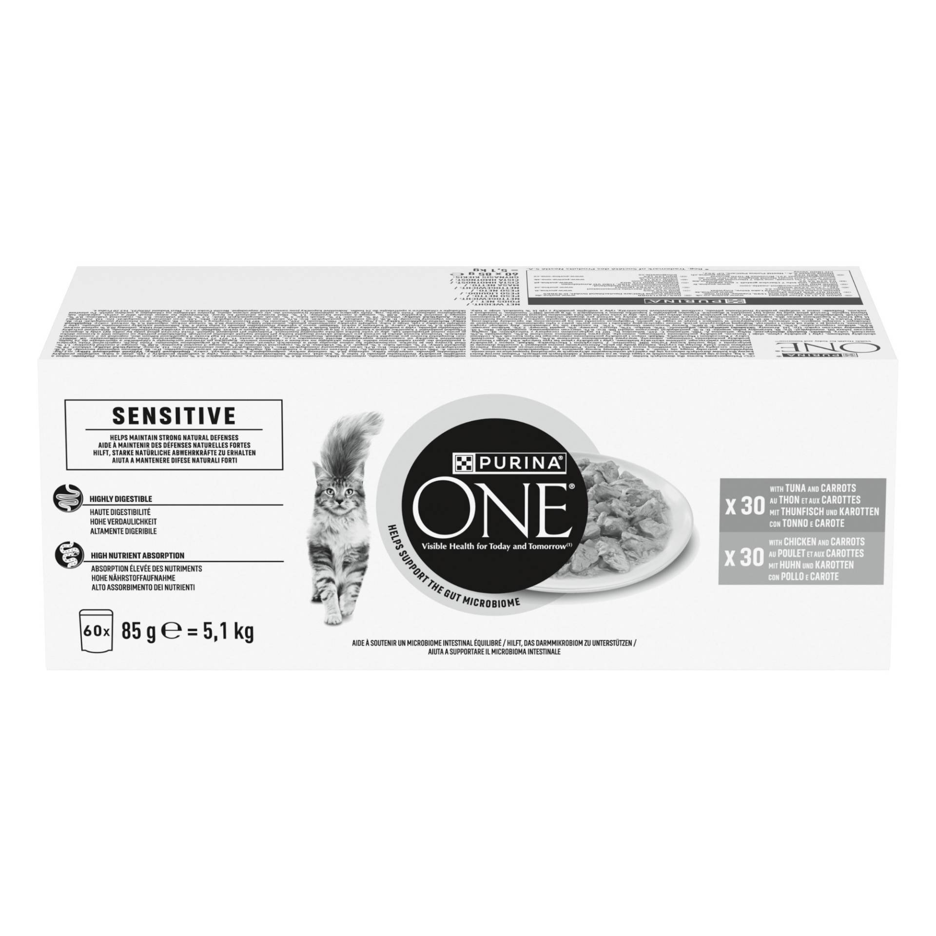 PURINA ONE Sensitive Mix Adult 60 x 85 g - Sparpaket: 2 x 60 x 85 g von Purina One