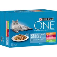 PURINA ONE Sterilised Cat - 16 x 85 g (Huhn, Rind, Lachs, Truthahn) von Purina One