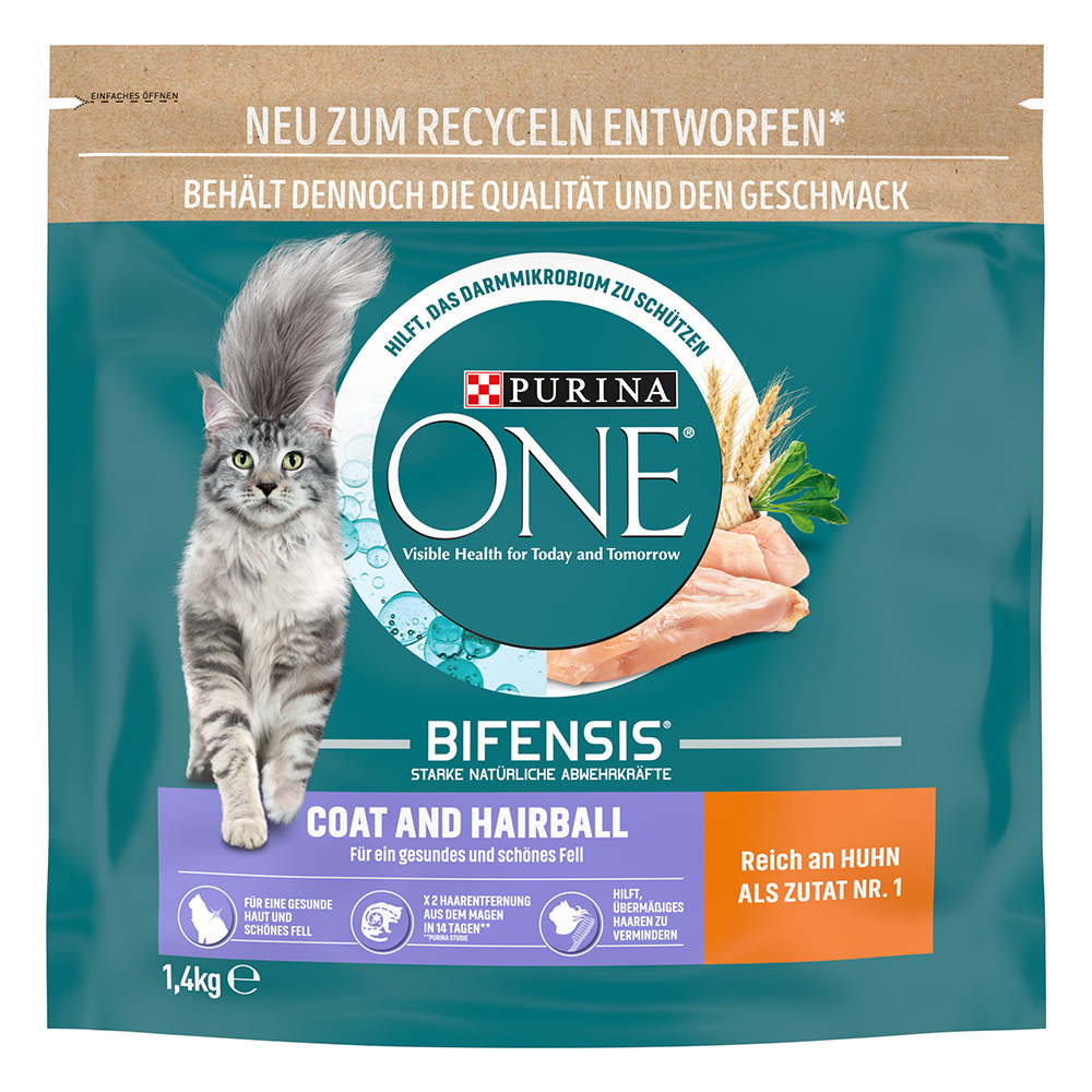 PURINA ONE Coat & Hairball - Sparpaket: 6 x 1,4 kg PURINA ONE Coat & Hairball - Sparpaket: 6 x 1,4 kg von Purina One