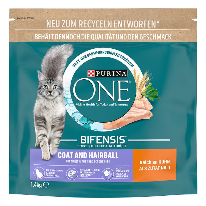 PURINA ONE Coat & Hairball - Sparpaket: 6 x 1,4 kg von Purina One