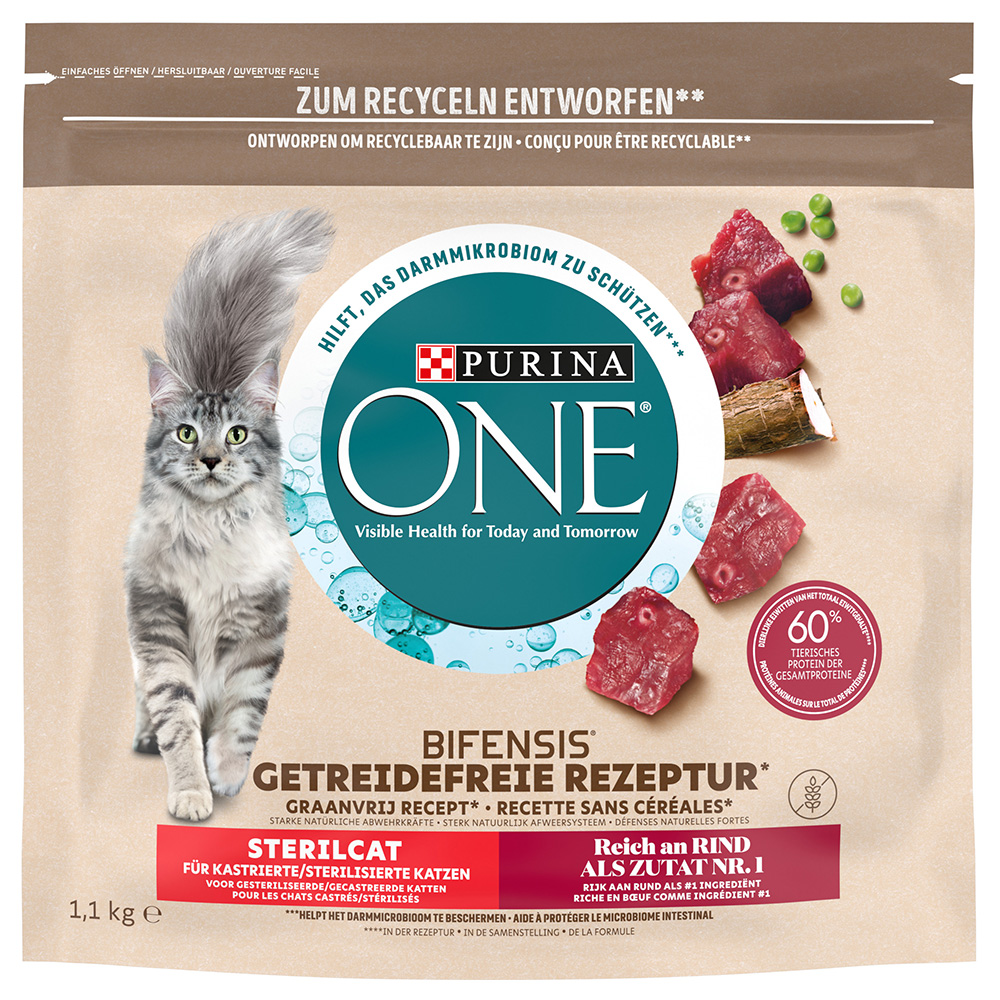 PURINA ONE Grain Free Sterilized Rind - Sparpaket: 3 x 1,1 kg von Purina One