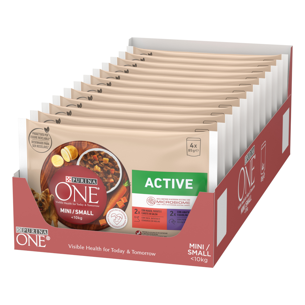 Purina ONE Mini Active Rind & Ente - 4 x 85 g Purina ONE Mini Active Rind & Ente - 4 x 85 g von Purina One