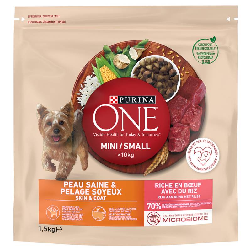 PURINA ONE Mini Skin & Coat Rind - Sparpaket: 2 x 1,5 kg von Purina One