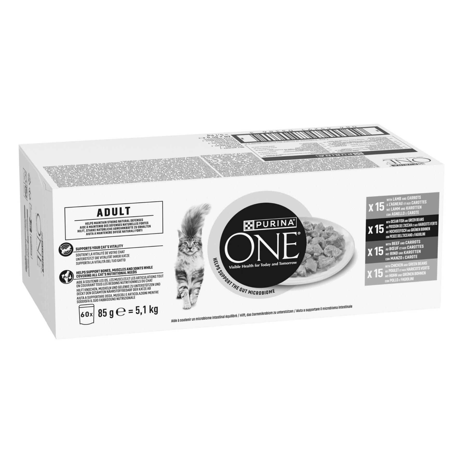 Purina One Adult Cat Mix Meat & Vegetables - Sparpaket: 120 x 85 g Purina One Adult Cat Mix Meat & Vegetables - Sparpaket: 120 x 85 g von Purina One