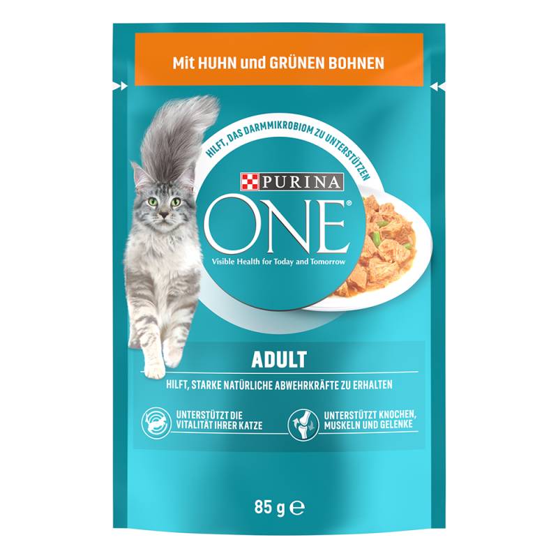 PURINA ONE Adult -Sparpaket: Huhn & grüne Bohnen (26 x 85 g) von Purina One