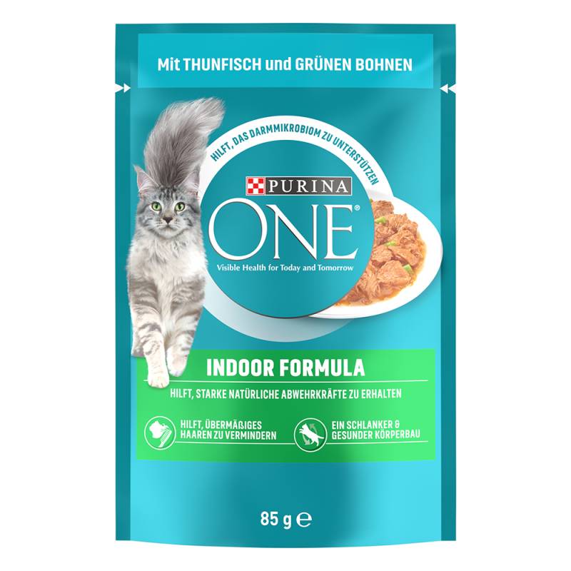 PURINA ONE Indoor Formula - mit Thunfisch & grünen Bohnen (13 x 85 g) von Purina One