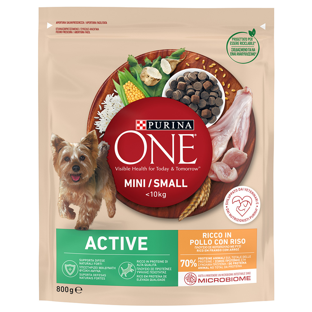 PURINA ONE Mini Active Huhn & Reis - Sparpaket: 3 x 800 g PURINA ONE Mini Active Huhn & Reis - Sparpaket: 3 x 800 g von Purina One