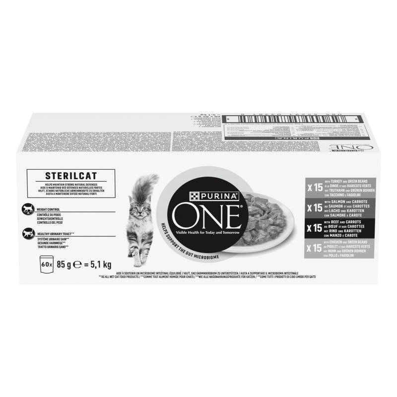 Purina One Sterilcat Mix Meat & Vegetables - Sparpaket: 120 x 85 g von Purina One