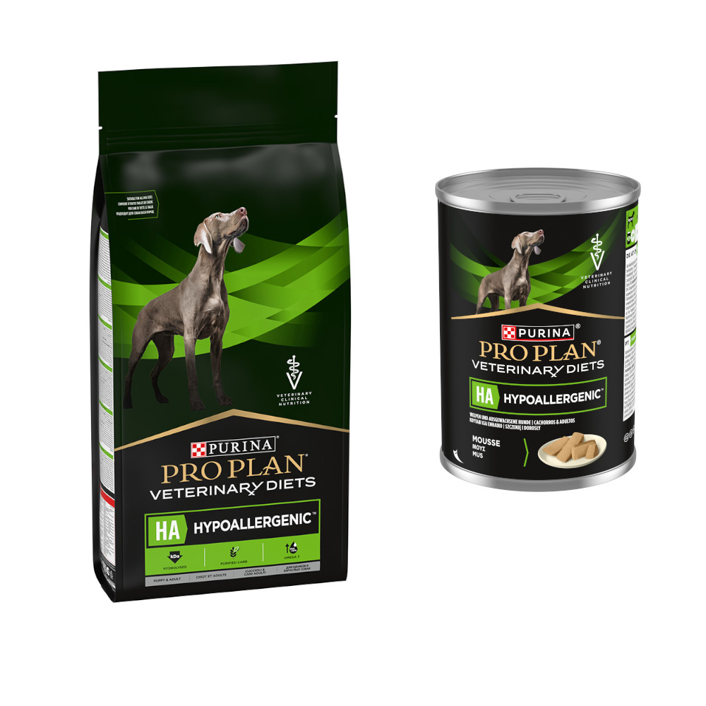 11 kg / 12 kg PURINA PRO PLAN Veterinary Diets + 400 g passendes Nassfutter gratis! - 11 kg HA Hypoallergenic + Hypoallergenic Mousse 11 kg / 12 kg PURINA PRO PLAN Veterinary Diets + 400 g passendes Nassfutter gratis! - 11 kg HA Hypoallergenic + Hypoallergenic Mousse von Purina Pro Plan Veterinary Diets