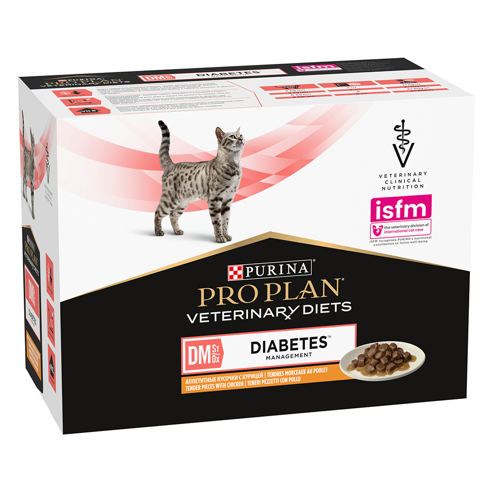 2 x PURINA PRO PLAN Feline zum Sonderpreis! - Veterinary Diets DM ST/OX - Diabetes Management Huhn (2 x 10 x 85 g) von Purina Pro Plan Veterinary Diets