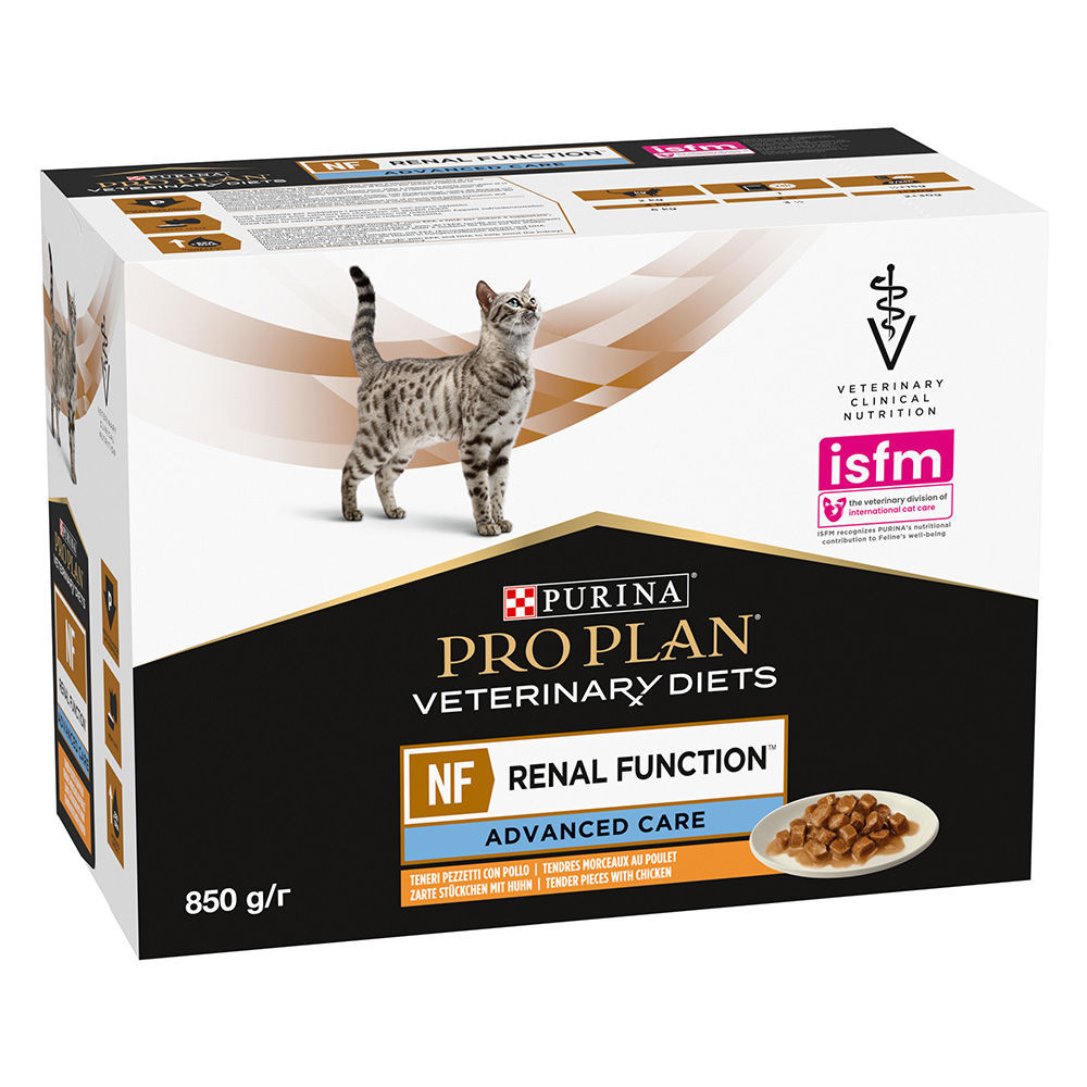 2 x PURINA PRO PLAN Feline zum Sonderpreis! - Veterinary Diets NF Advanced Care Huhn (2 x 10 x 85 g) von Purina Pro Plan Veterinary Diets