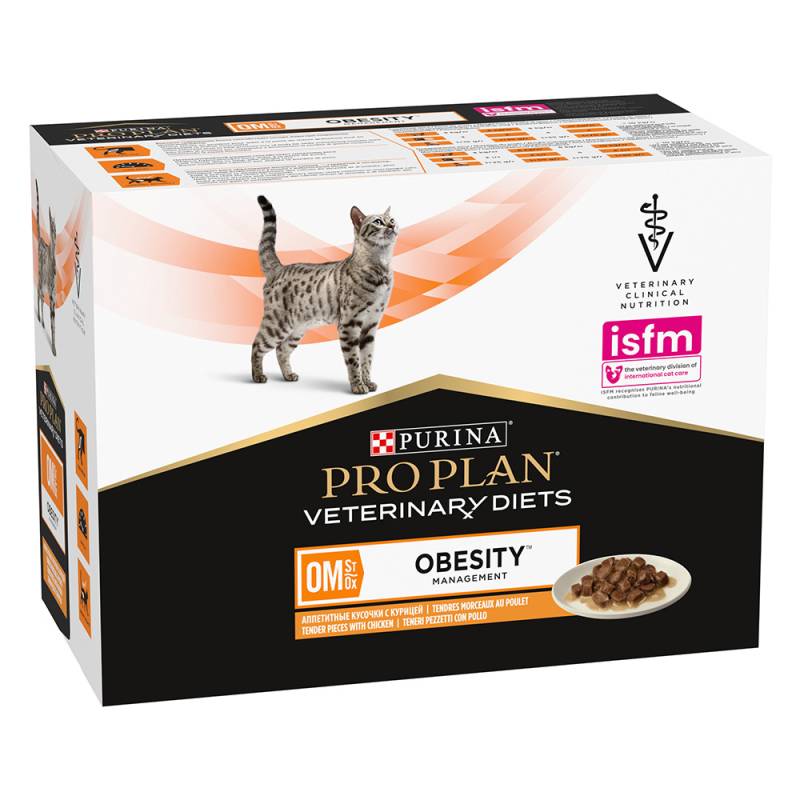 2 x PURINA PRO PLAN Feline zum Sonderpreis! - Veterinary Diets OM ST/OX - Obesity Management Huhn (2 x 10 x 85 g) von Purina Pro Plan Veterinary Diets