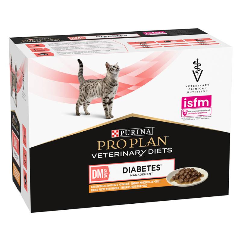 PURINA PRO PLAN Veterinary Diets Feline DM ST/OX - Diabetes Management Huhn - 10 x 85 g von Purina Pro Plan Veterinary Diets