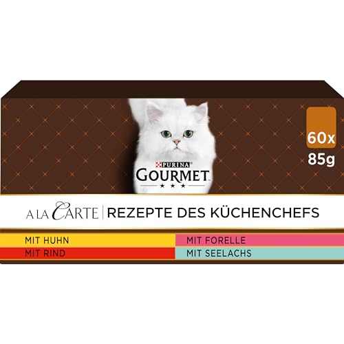 Gourmet Gourmet PURINA GOURMET A la Carte Katzenfutter nass, Sorten-Mix, 60er Pack (60 x 85g) von Gourmet