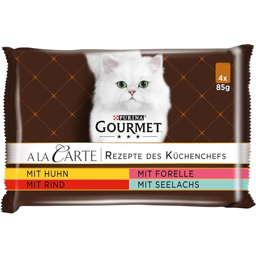 Gourmet PURINA GOURMET A la Carte Katzenfutter nass, Sorten-Mix, 12er Pack (12 x 4 Beutel à 85g) von Gourmet