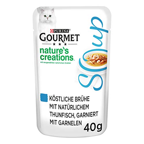 Gourmet PURINA GOURMET Crystal Soup für Katzen mit naturbelassenem Thunfisch und Garnelen, 32er Pack (32 x 40g) von Gourmet