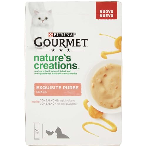 Purina Gourmet Nature's Creations Puree, Snack, Katzensnack, mit Lachs und Karotte, 5 x 10 g Beutel Purina Gourmet Nature's Creations Puree, Snack, Katzensnack, mit Lachs und Karotte, 5 x 10 g Beutel von Purina Tidy Cats