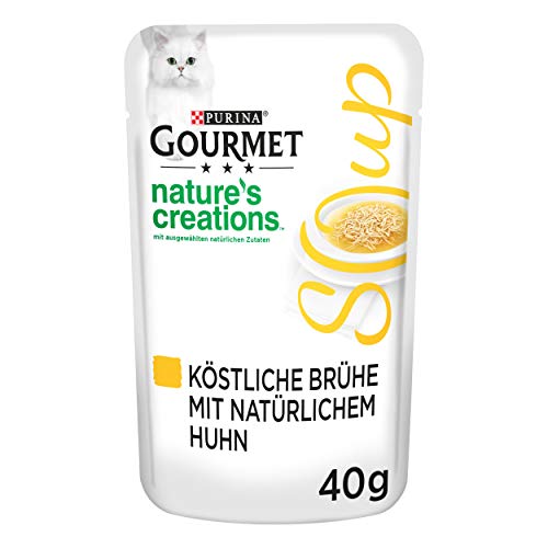 PURINA GOURMET Kristallsuppe für Katzen mit naturbelassenem Huhn, 32er Pack (32 x 40g), Verpackung kann variieren von Gourmet