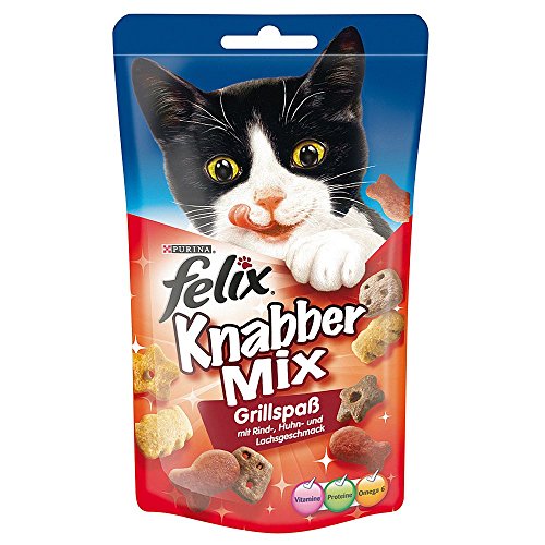 8x60g Felix Snack KnabberMix Strandspaß Katzensnack von Purina