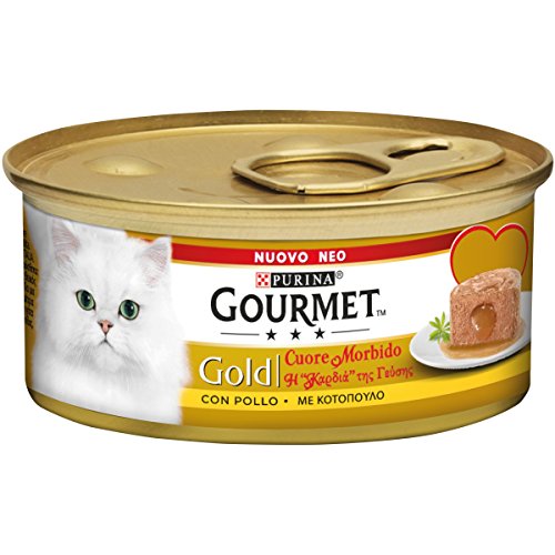 Gourmet Gold Weiches Herz Nassfutter für Katzen mit Huhn, 85 g von Purina