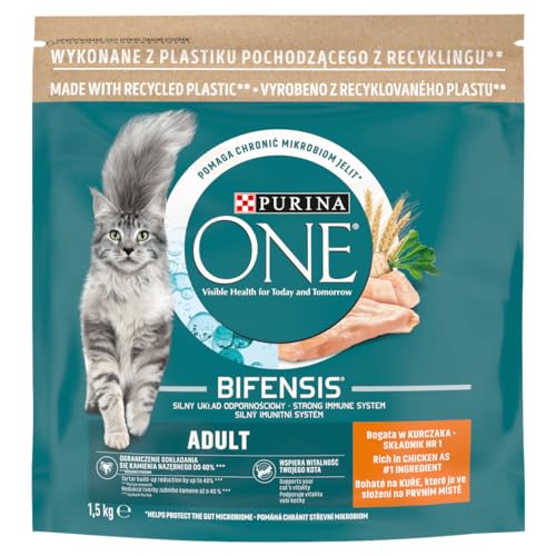 Katzenfutter Huhn und Vollkornfutter Purina ONE Adult Chicken Wheat 1,5kg von Purina