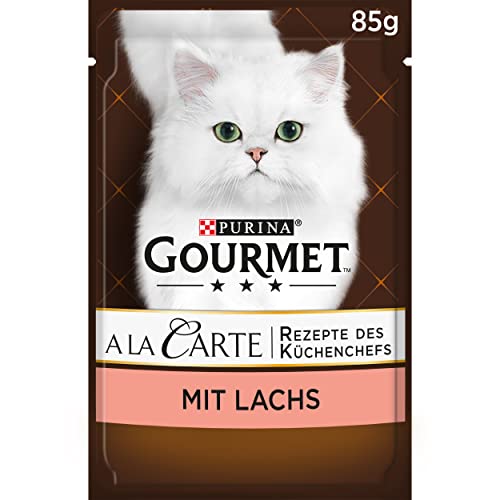 PURINA GOURMET A la Carte Katzenfutter nass, mit Lachs und Gemüse, 26er Pack (26 x 85g) von Gourmet