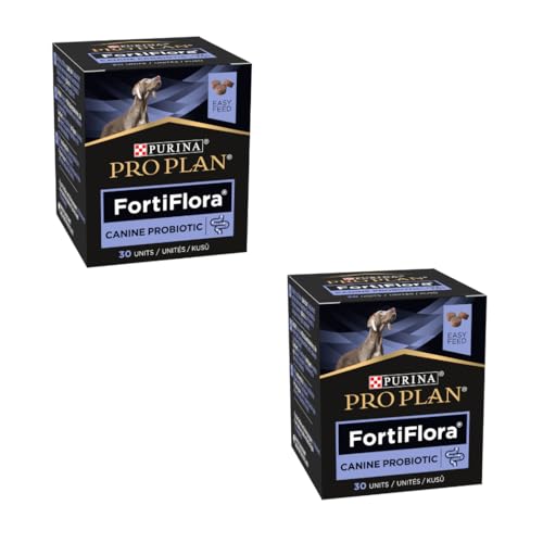 PURINA PRO PLAN Forti Flora Chews Hund | Doppelpack | 2 x 30 Kautabletten | Ergänzungsfuttermittel für Hunde Aller Rassen | Kann dabei helfen Magen-Darm-Störungen zu minimieren von Purina