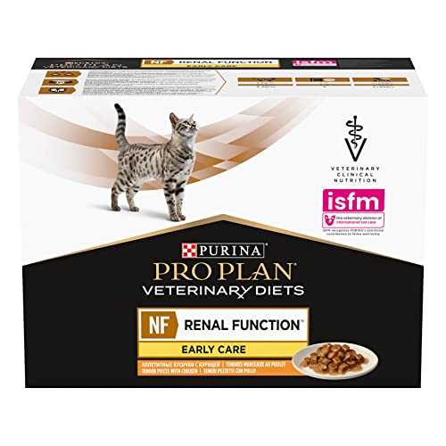 PURINA PRO PLAN Veterinary Diets NF Renal Function Early Care Huhn | 10x85g | Diätalleinfuttermittel für ausgewachsene Katzen im Frischebeutel | Zur Unterstützung der Nierenfunktion von Pro Plan