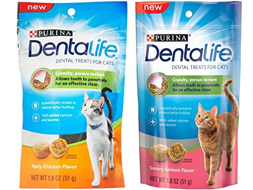 Purina Dentalife Zahnpflege-Leckerlis für Katzen im Paket; würziger Lachs und leckeres Huhn Purina Dentalife Zahnpflege-Leckerlis für Katzen im Paket; würziger Lachs und leckeres Huhn von Purina