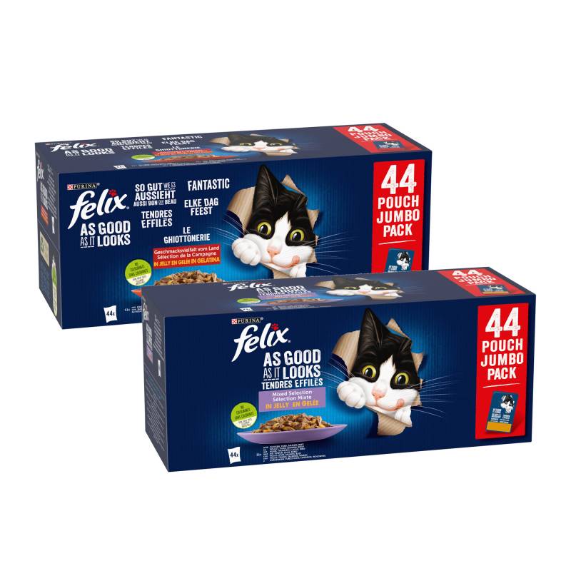 Purina Felix Jeden Tag Partei - Auswahl mischen in Gelee - 44 x 85 g von Purina