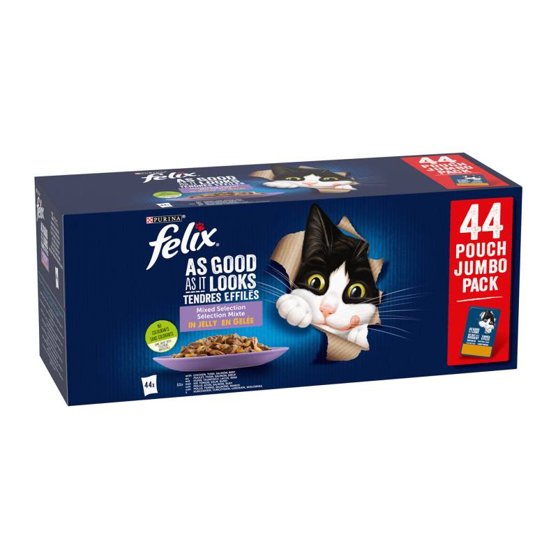 Purina Felix Jeden Tag Partei - Farmauswahl in Gelee - 44 x 85 g von Felix