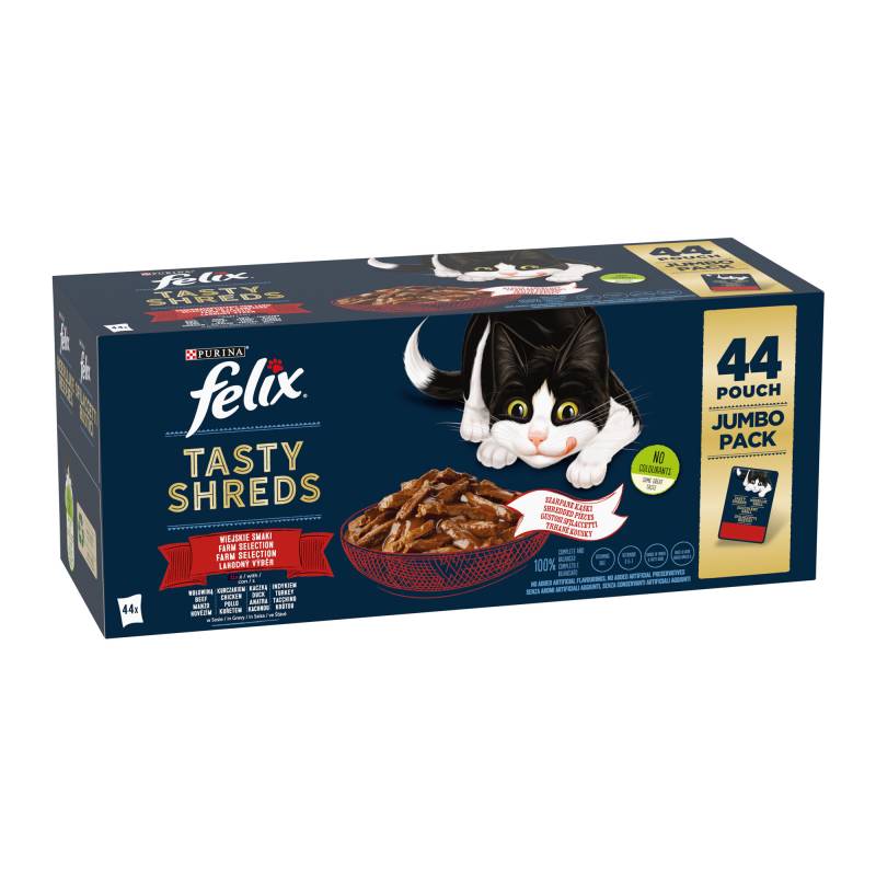 Purina Felix Leckere Streifen -  Auswahl der Farm - 44 x 80 g von Felix