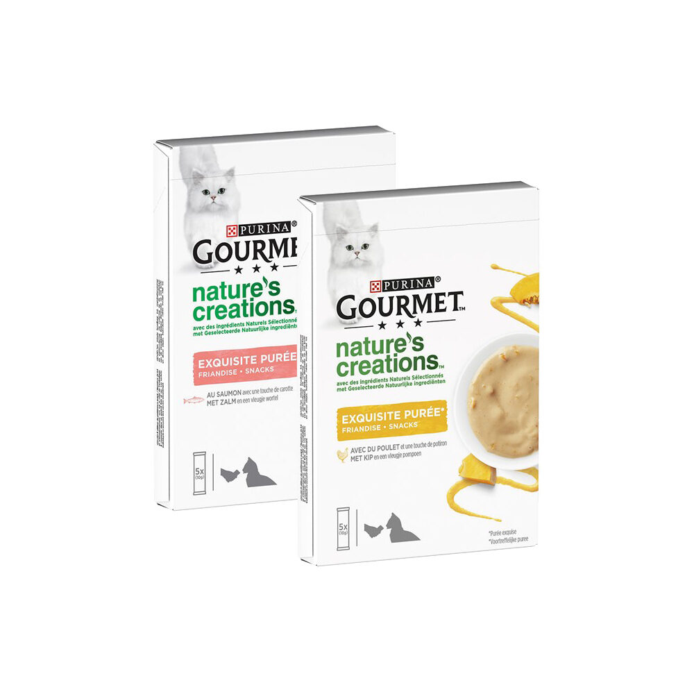 Purina Gourmet Nature's Creations Exquisites Püree - Lachs/Karotte - 10x10g Purina Gourmet Nature's Creations Exquisites Püree - Lachs/Karotte - 10x10g von Gourmet