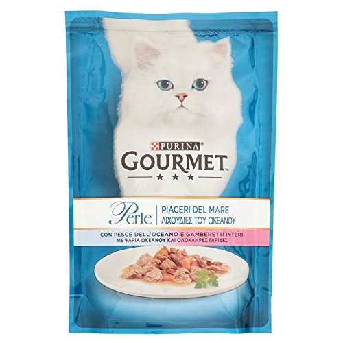 Purina Gourmet Perlen Vergnügen des Meeres feucht Katze Meeresfische und Garnelen, 85 g von Purina