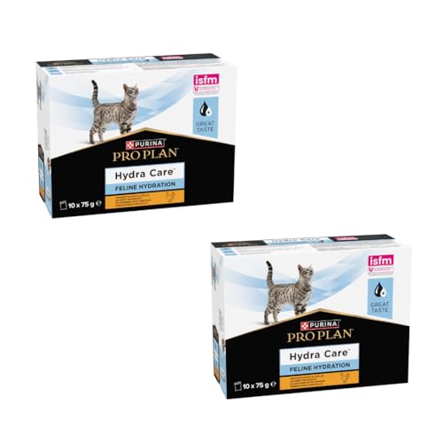 Purina PRO PLAN Hydra Care Katze | Doppelpack | 2 x 10 x 75 g | Ergänzungsfuttermittel für ausgewachsene Katzen | Kann dabei helfen die Wasseraufnahme zu erhöhen | Im Frischebeutel Purina PRO PLAN Hydra Care Katze | Doppelpack | 2 x 10 x 75 g | Ergänzungsfuttermittel für ausgewachsene Katzen | Kann dabei helfen die Wasseraufnahme zu erhöhen | Im Frischebeutel von Purina