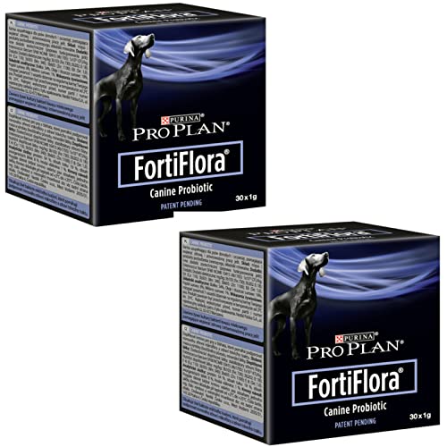 PRO PLAN PURINA FORTI Flora Hund | Doppelpack | 2 x 30 x 1 g | Ergänzungsfuttermittel für ausgewachsene Hunde und Welpen | Kann die Gesundheit und Balance des Darms unterstützen von Purina