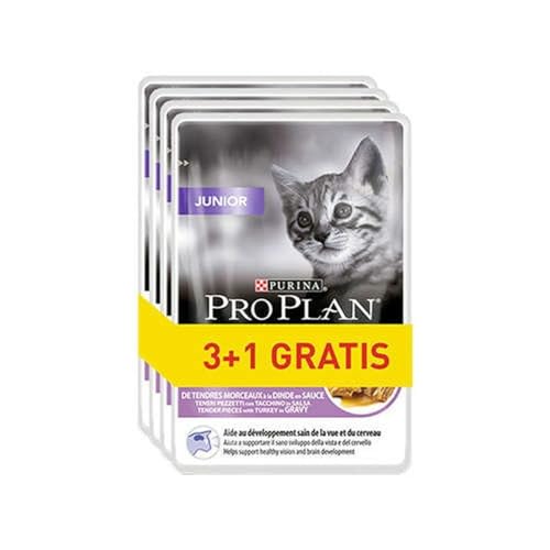 Purina Pro Plan Junior Türkei Katzenfutter 4 x 85 g von Purina
