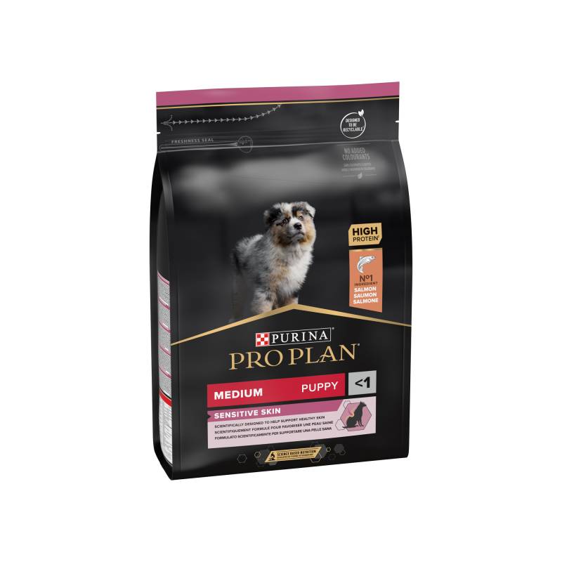 Purina Pro Plan Sensitive Skin Medium Puppy Hundefutter - Lachs - 3 kg von Purina