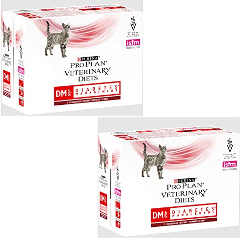 Purina Pro Plan Veterinary Diets DM Diabetes Management - Nassfutter für Katzen - Rind - Doppelpack - 2 x 10 x 85g von Pro Plan