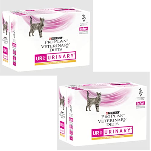PRO PLAN Veterinary Diets UR Urinary Katze | Doppelpack | 2 x 10 x 85g | Frischebeutel mit Huhn| Kann dabei helfen und das Gewichtsmanagement zu unterstützen von Purina