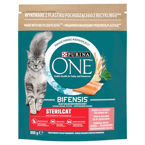 Trockenfutter für sterilisierte Katzen Lachs und Weizen Purina ONE STERILCAT Salmon Wheat 800g von Purina