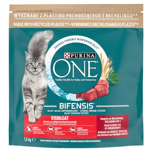 Trockenfutter für sterilisierte Katzen mit Rind- und Weizen PURINA ONE STERILCAT Beef Wheat 1,5kg von Purina