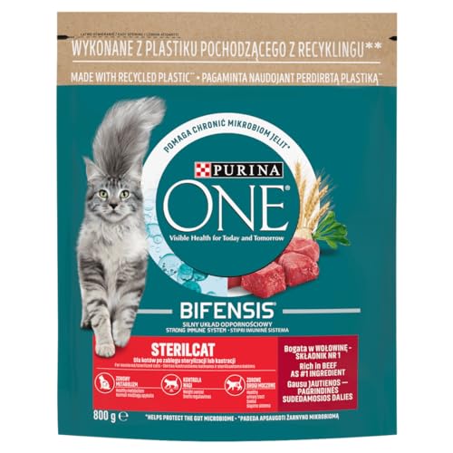 Trockenfutter für sterilisierte Katzen mit Rind- und Weizen PURINA ONE STERILCAT Beef Wheat 800g von Purina