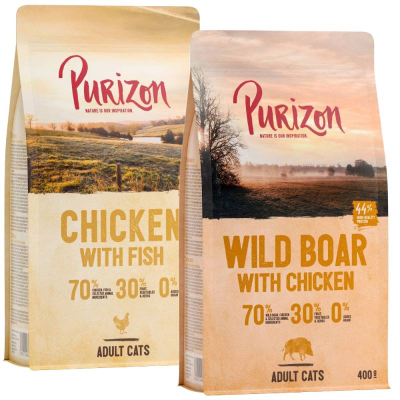 Probiermix Purizon 2 x 400 g  - Huhn & Fisch + Wildschwein & Huhn von Purizon