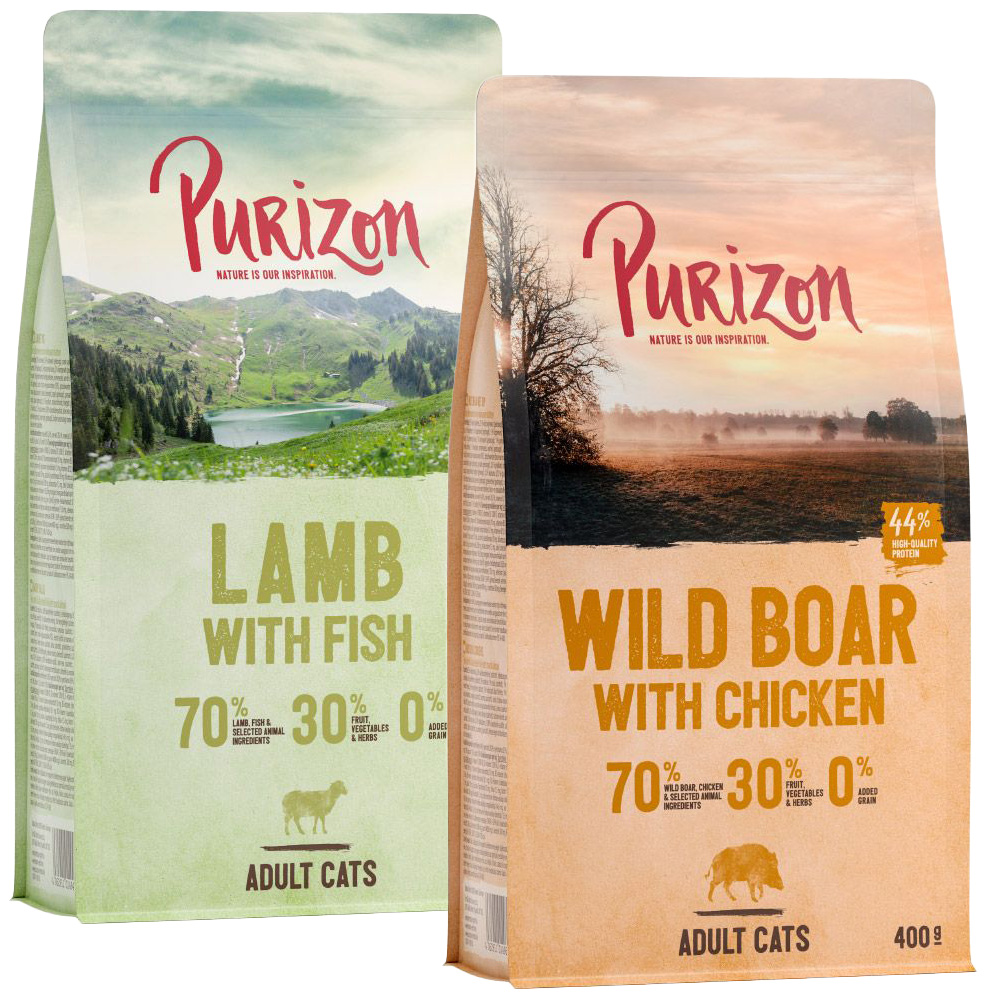 Probiermix Purizon 2 x 400 g zum Sonderpreis - Lamm & Fisch und Wildschwein & Huhn von Purizon